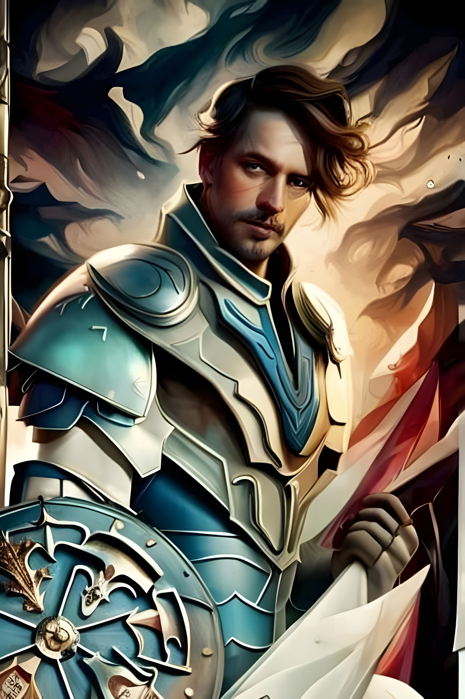 Jackal Knight in Shining Armor: Art Nouveau Portrait