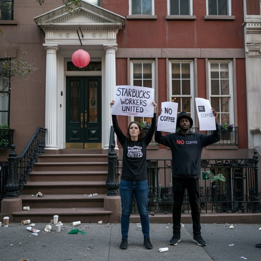 Determined Protester Demands Justice in Gritty NYC Streetsca...