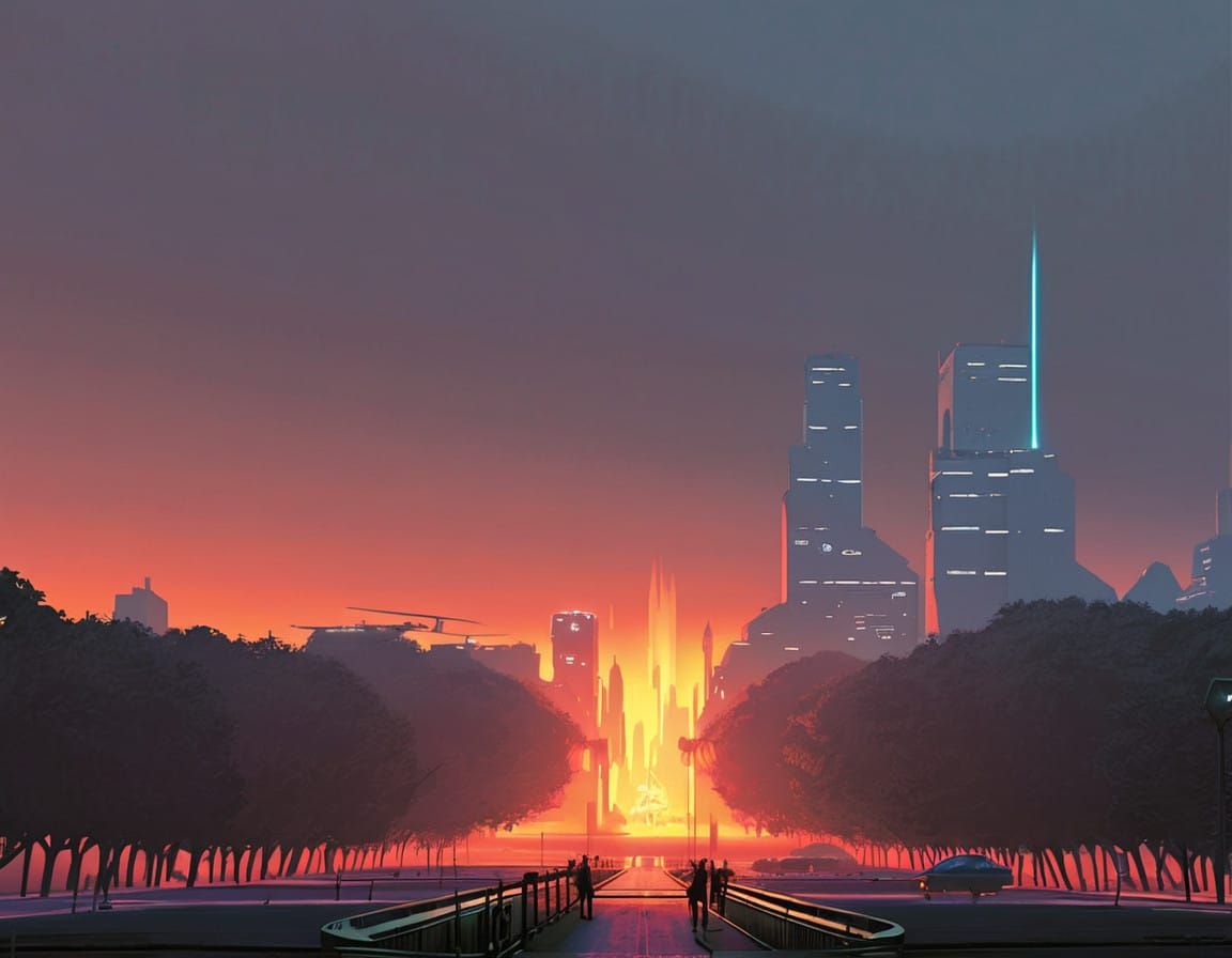 Dystopian Metropolis Under Siege by Swarming Drones in Futur...