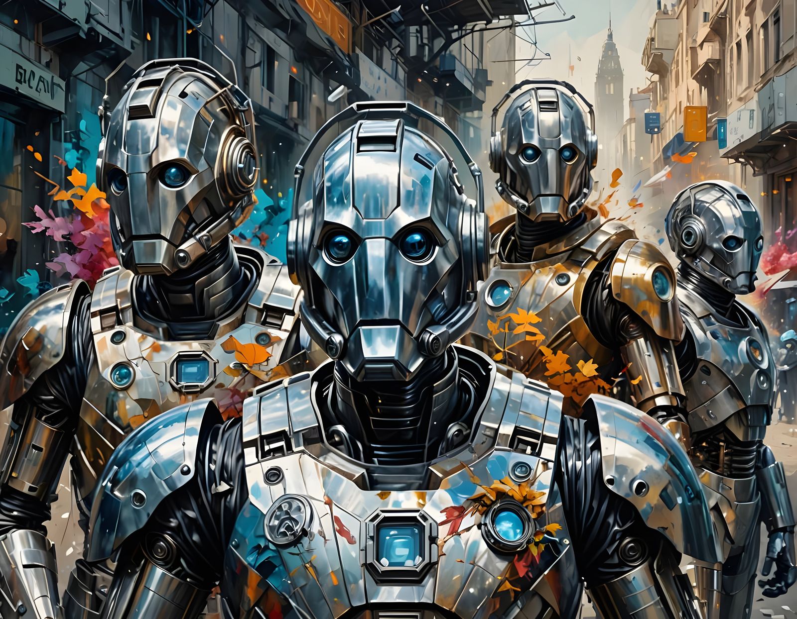 Cybermen in Digital Vector Art Style