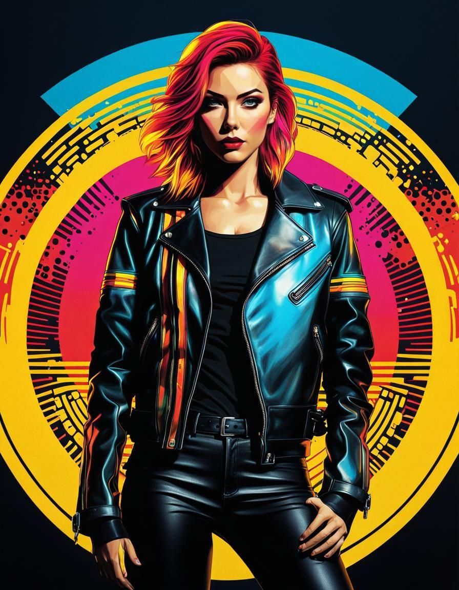 Sunset Shimmer in Cyberpunk Pop Art Style