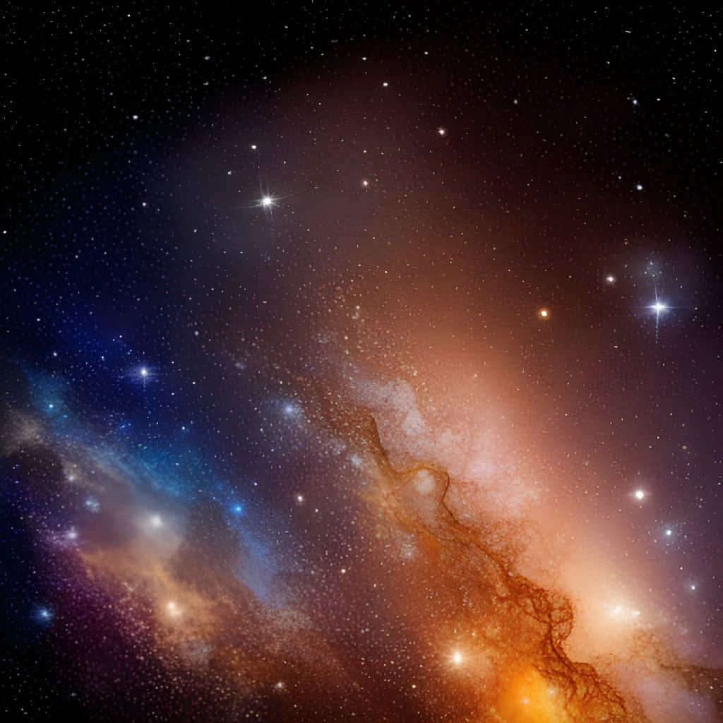 Starry Night Sky with Shining Stars