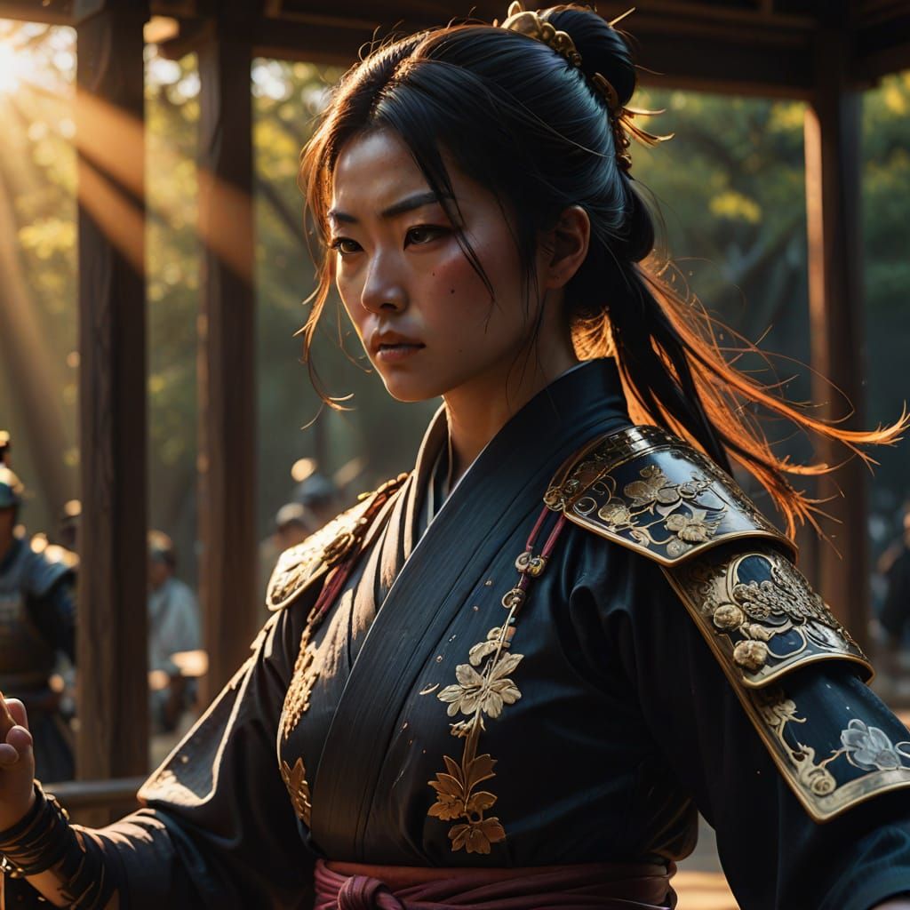 Elegant Duel in Sunset Splendor, a High Fantasy Masterpiece