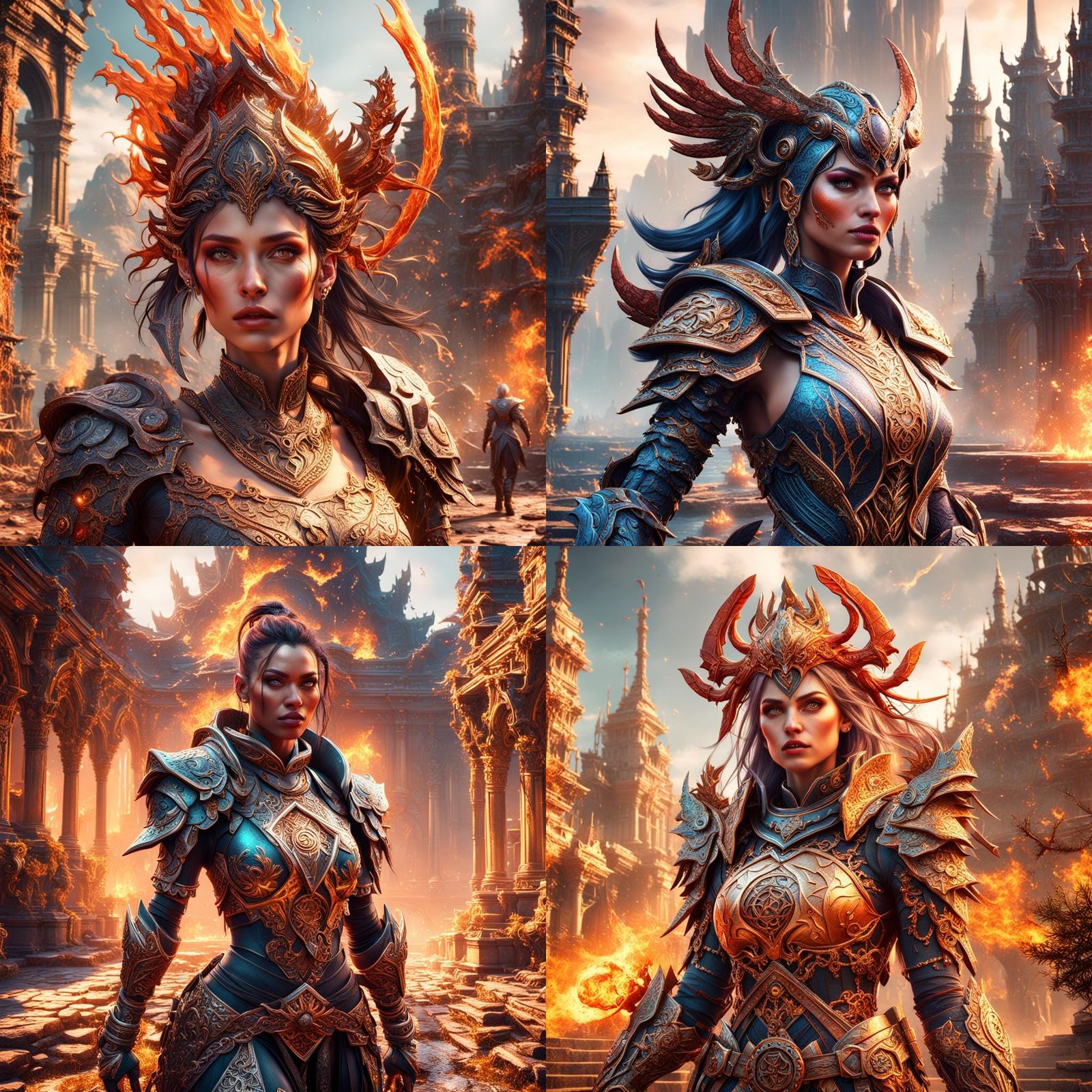 Fantastical Detailed Matte Painting of a Woman