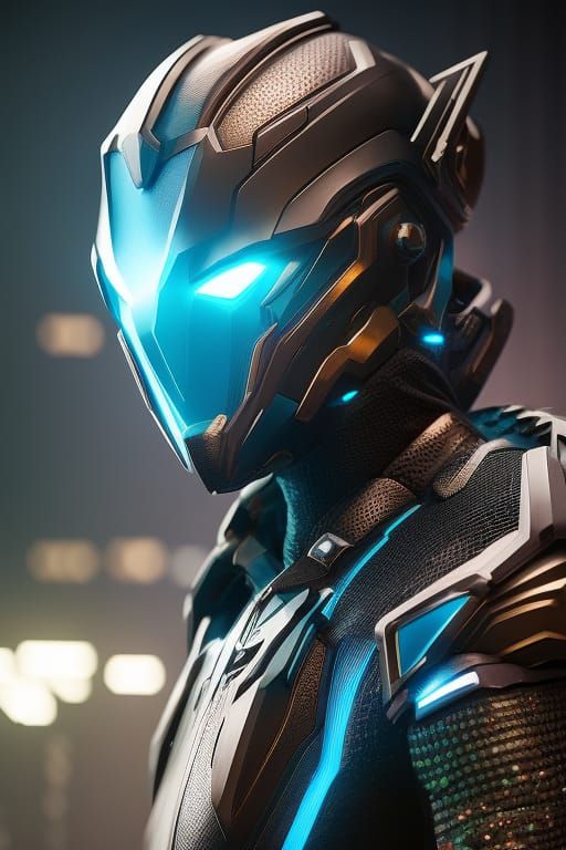 Cyberpunk Dragon Portrait in Anime Style