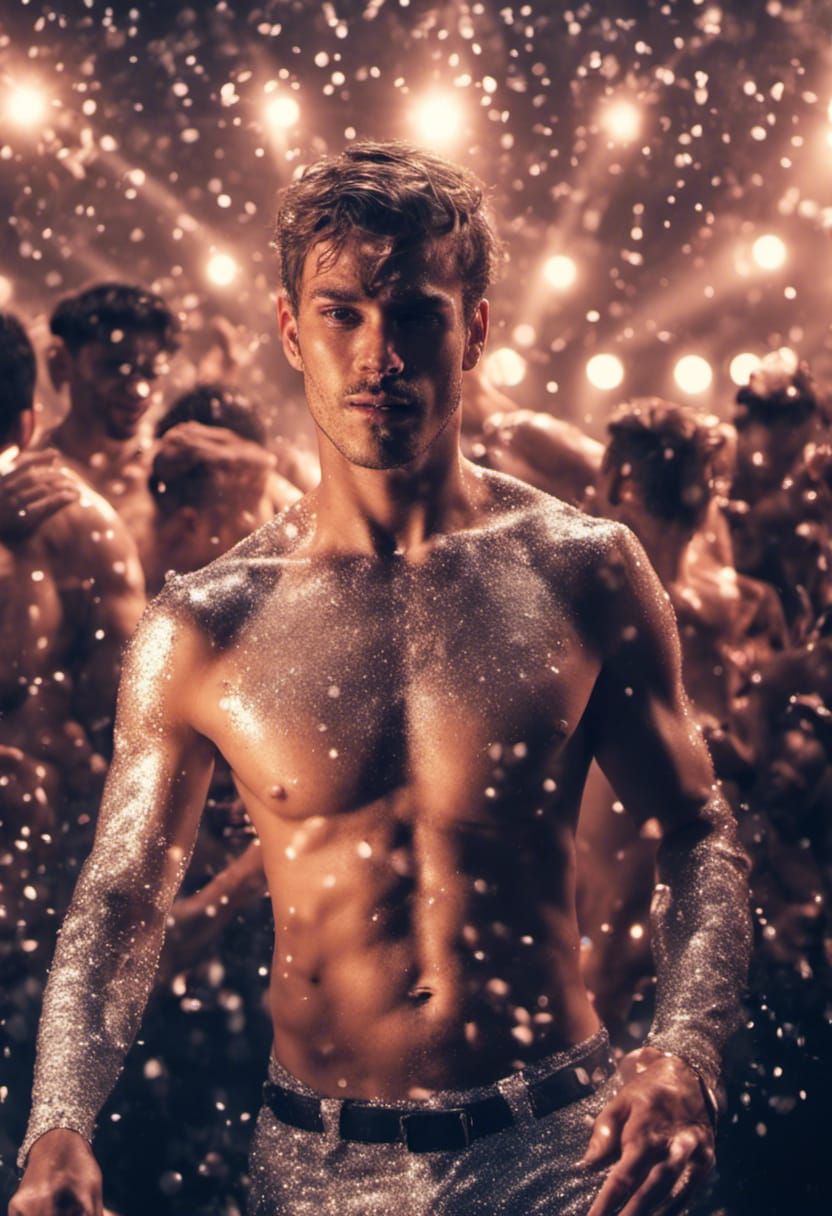 Glittering Dancers at Nightclub White Party