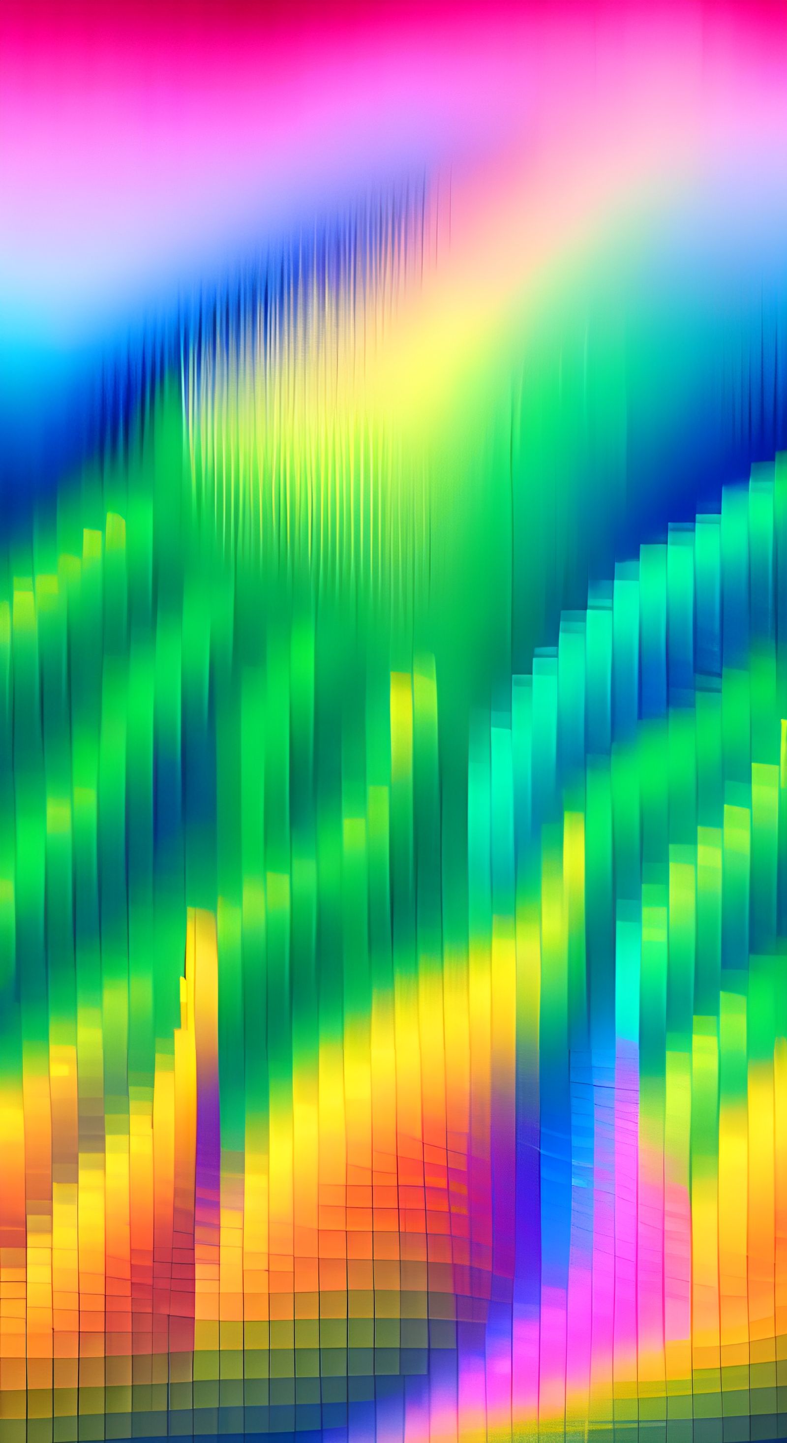 Neon Spectrogram Waveforms Flowing into Matrices