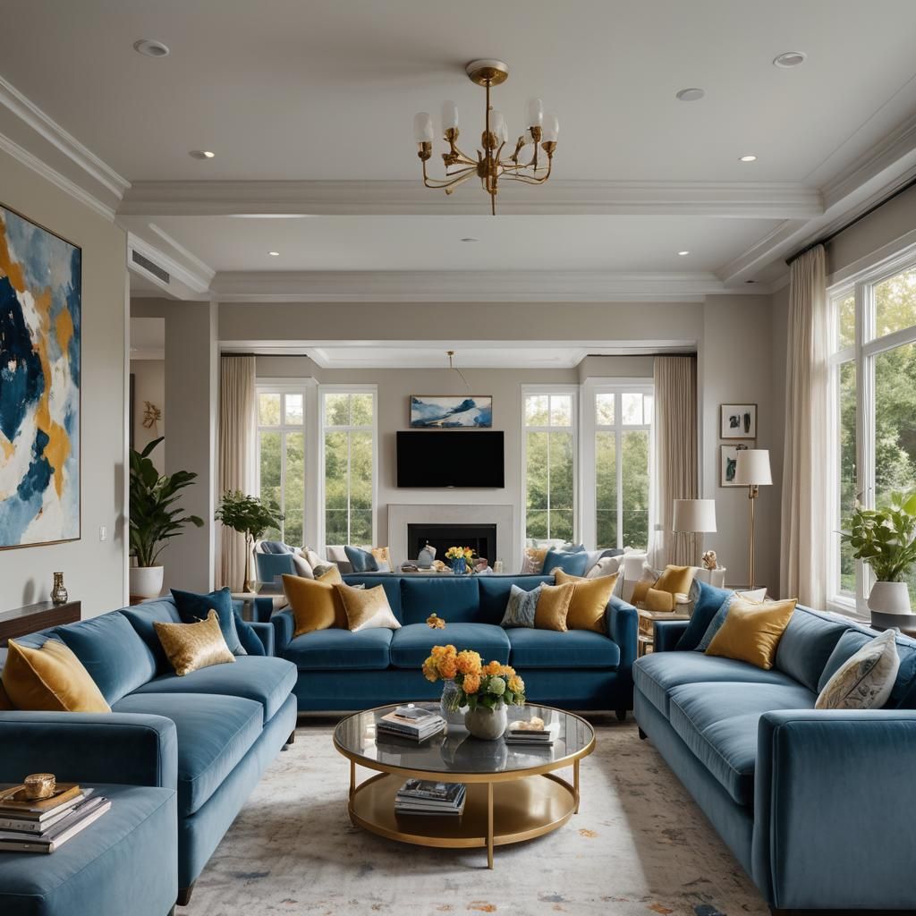 Bright Contemporary Living Room with Natural Light