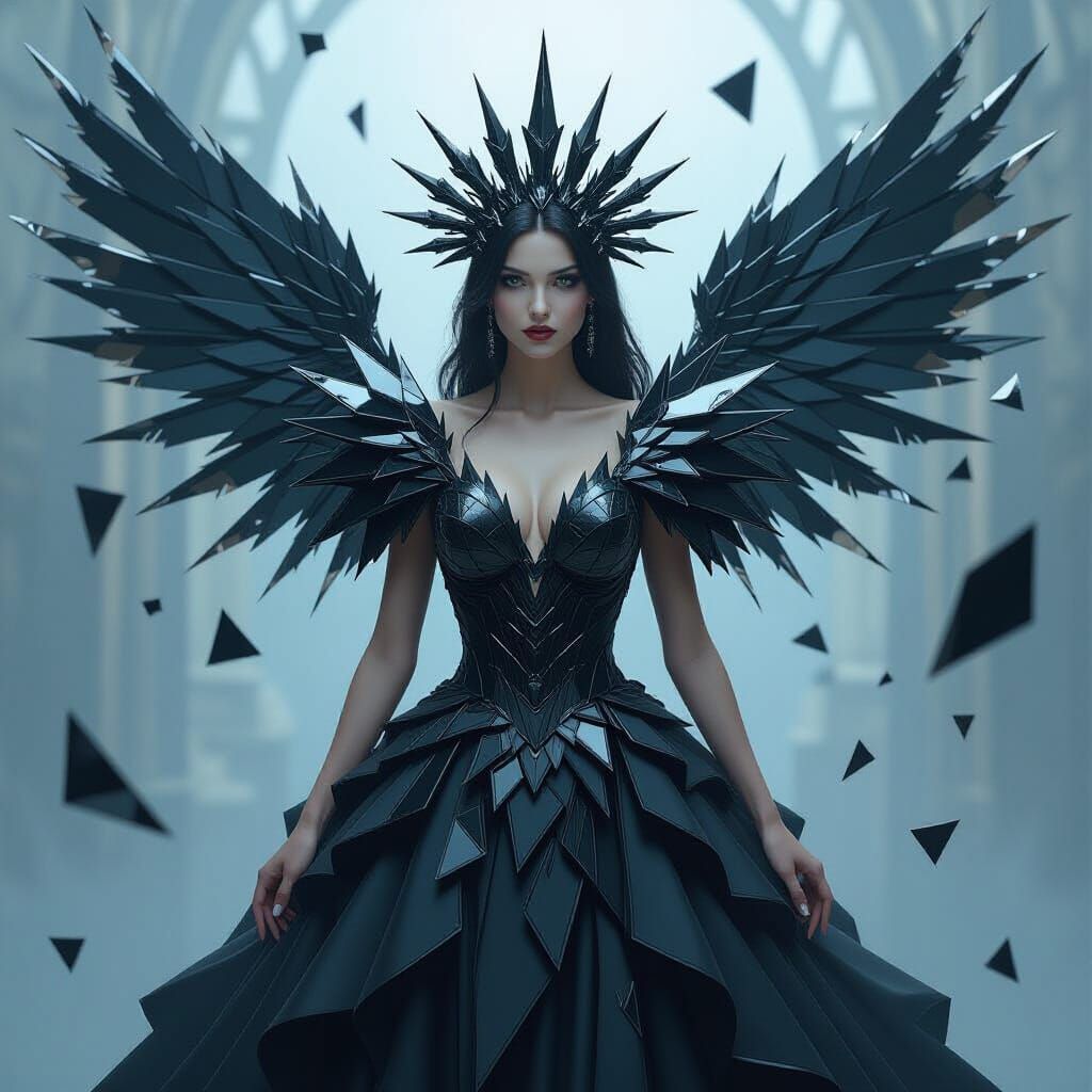 Mirror Nightmare Queen in Hyper-Realistic Fantasy Style