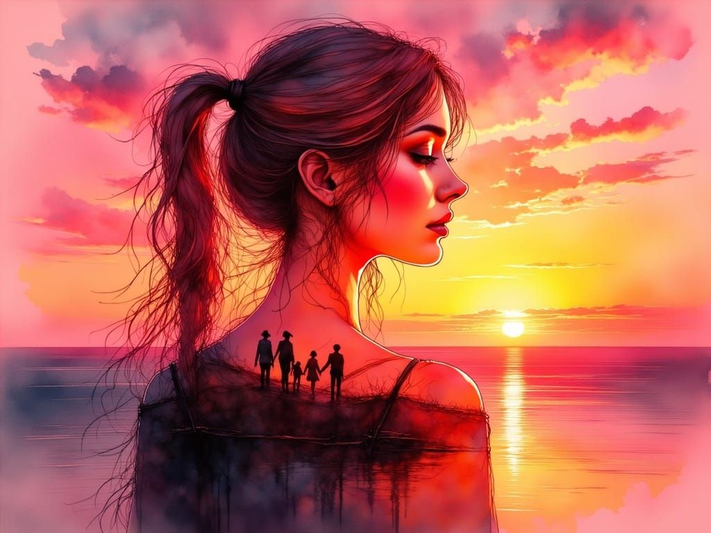 Elegant Sunset Cityscape with Modern Silhouette