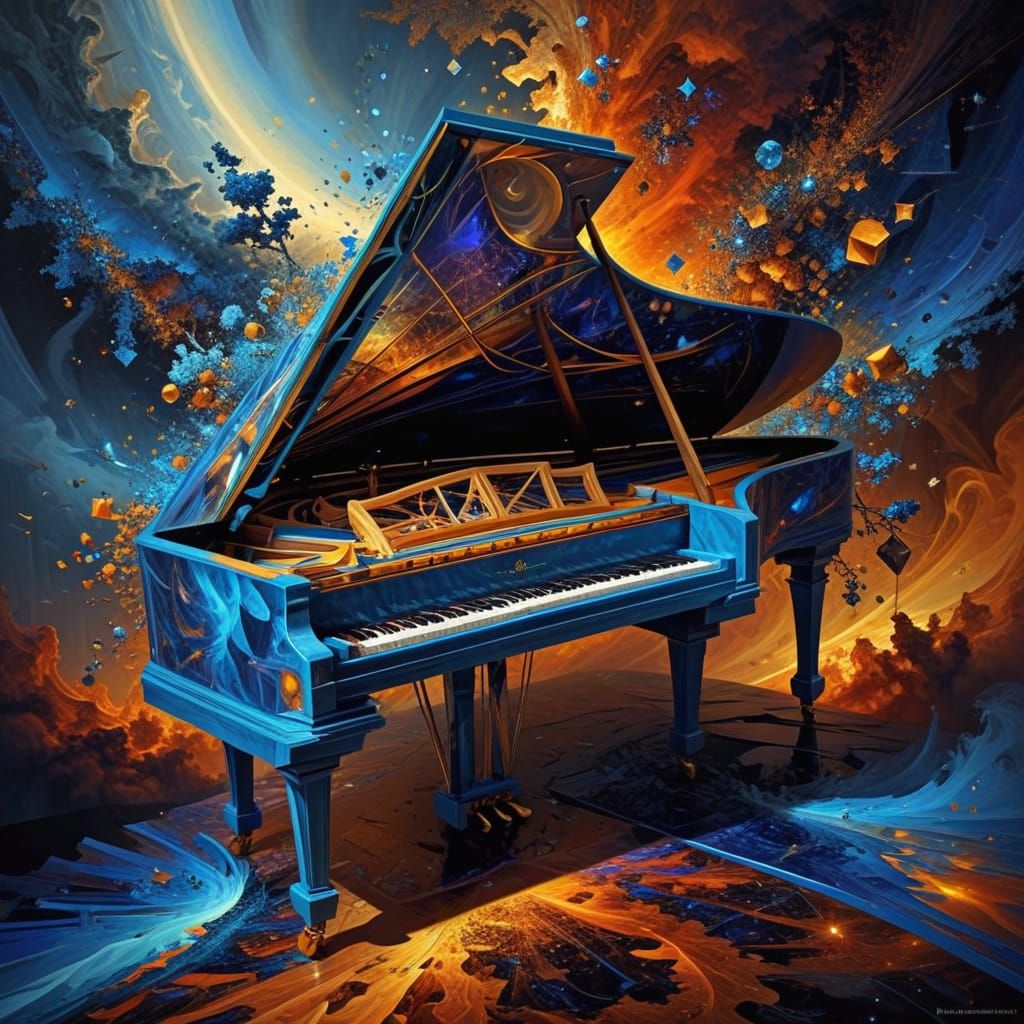 Surreal Harpsichord in Vibrant Fractal Harmony