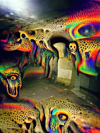Psychedelic Paris Catacombs Art