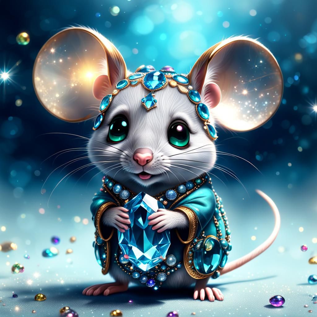 Bejeweled Mouse: Sparkling Digital Art