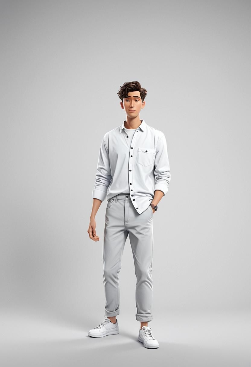 Young Man in 3D Digital Art Style