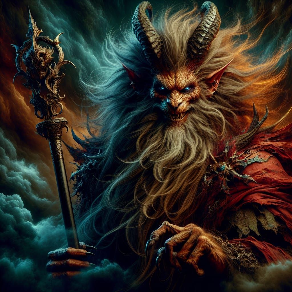 Regal Demon with Lion's Mane Concept Art