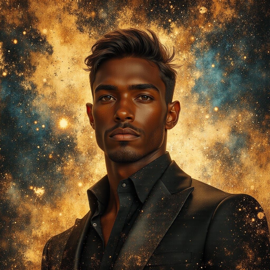 Black Male God King in Space