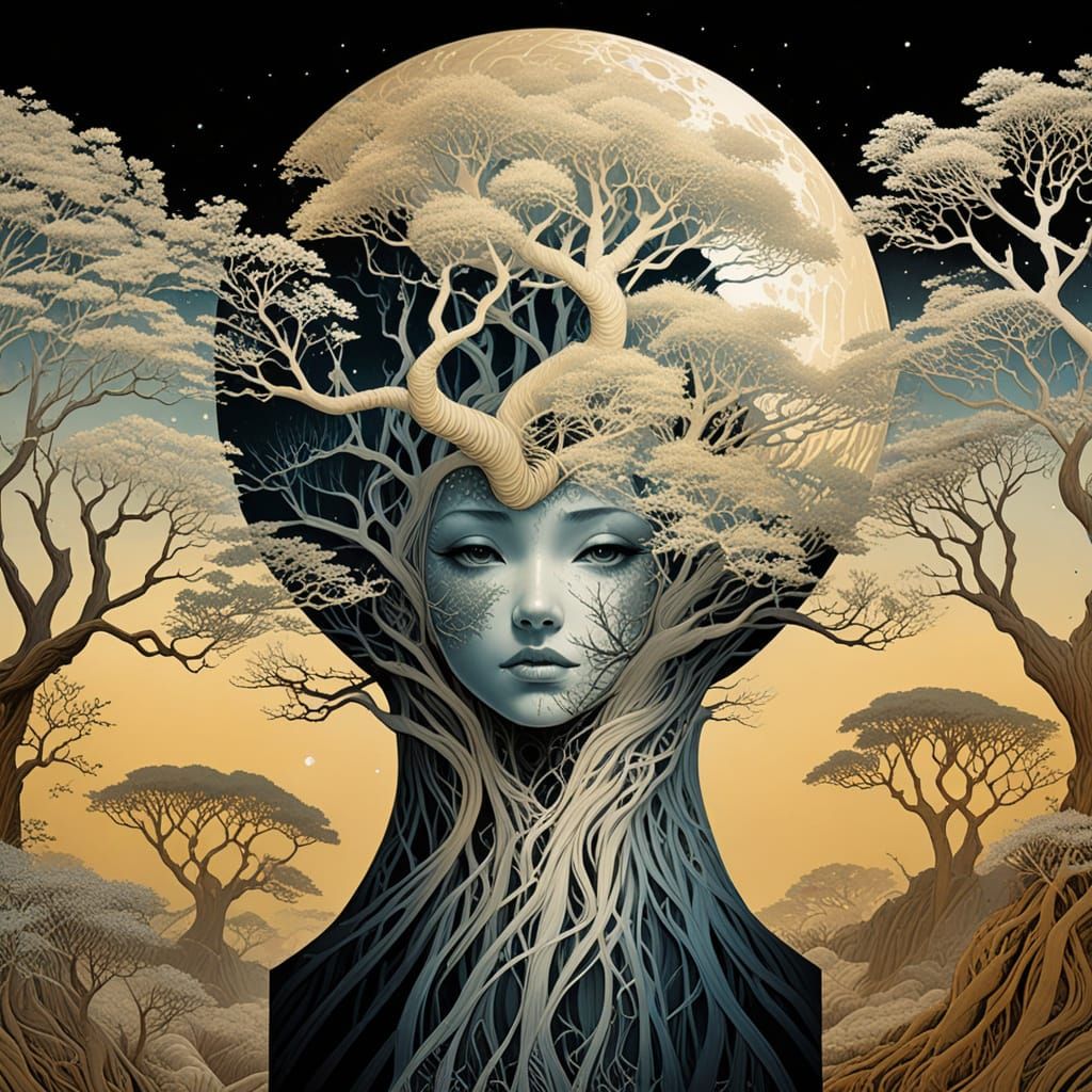 Ancient Tree Artwork Inspired by Master Artists