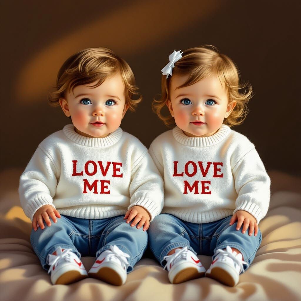 Identical Twins in Golden Hour Light