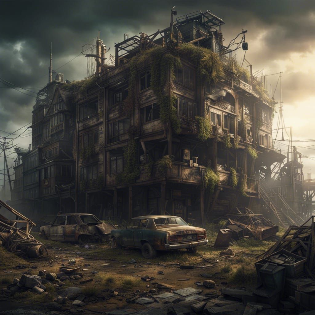Post-Apocalyptic Wonderland: Detailed Digital Matte Painting