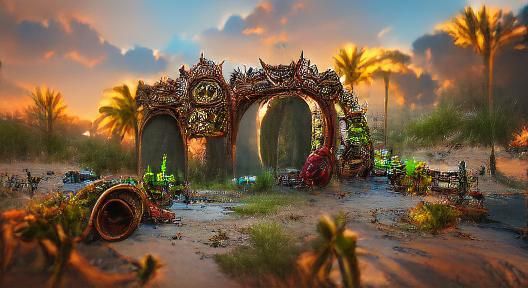 Goblin Steampunk Archway on Tropical Oasis Island
