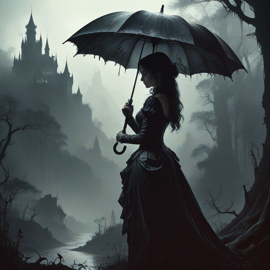 Gothic Vampire Queen Reigns Over Dark Forest Realm