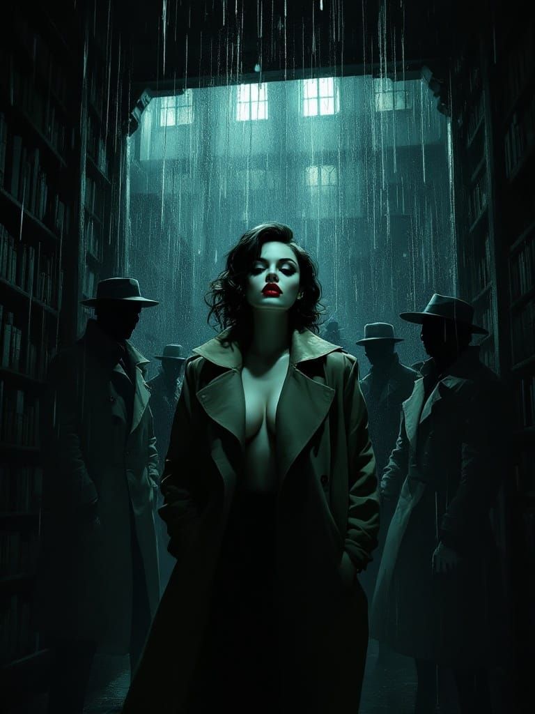 Shadows Danced by the Rainy Library