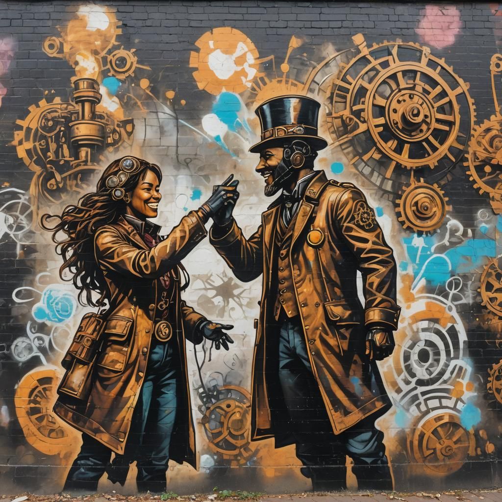 Graffiti Steampunk Celebration Mural