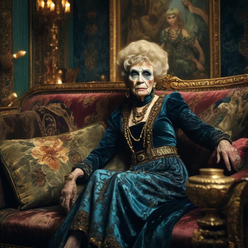 Opulent Brothel Scene Inspired by Alma Tadema