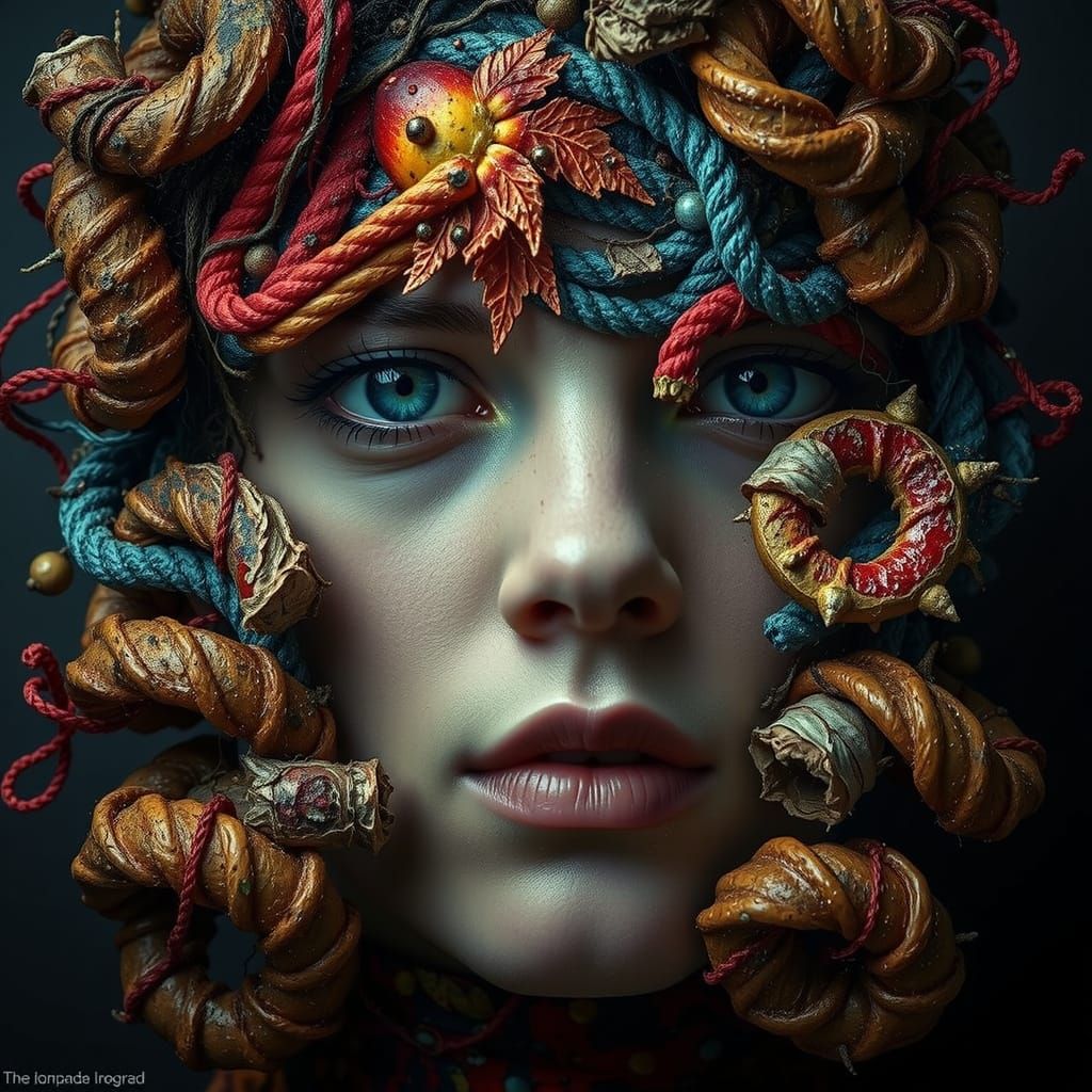 Abstract Swirling Forms in Deep Reds