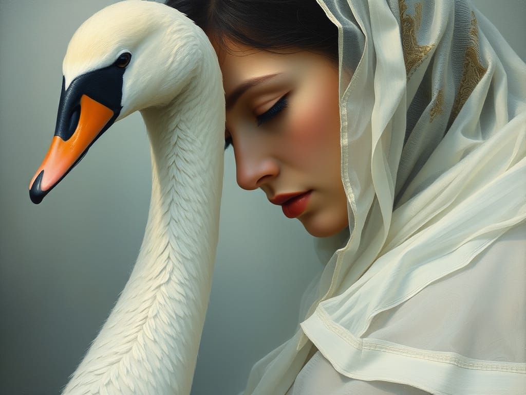 Woman with swan