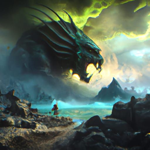 Dramatic Fantasy Concept Art in Detailed Digital Matte Paint...