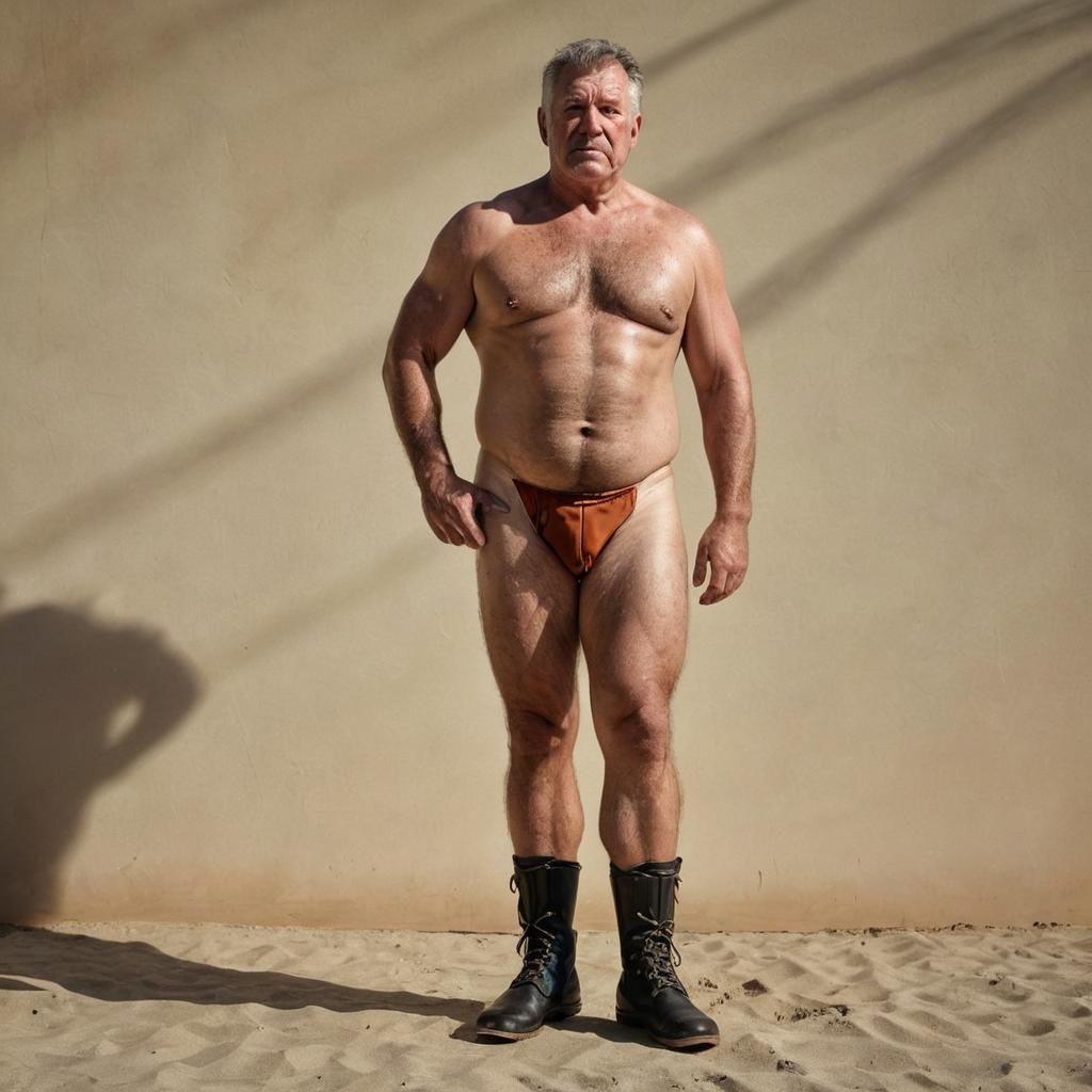 Powerful Tasmanian Wrestler Poses in Golden Hour