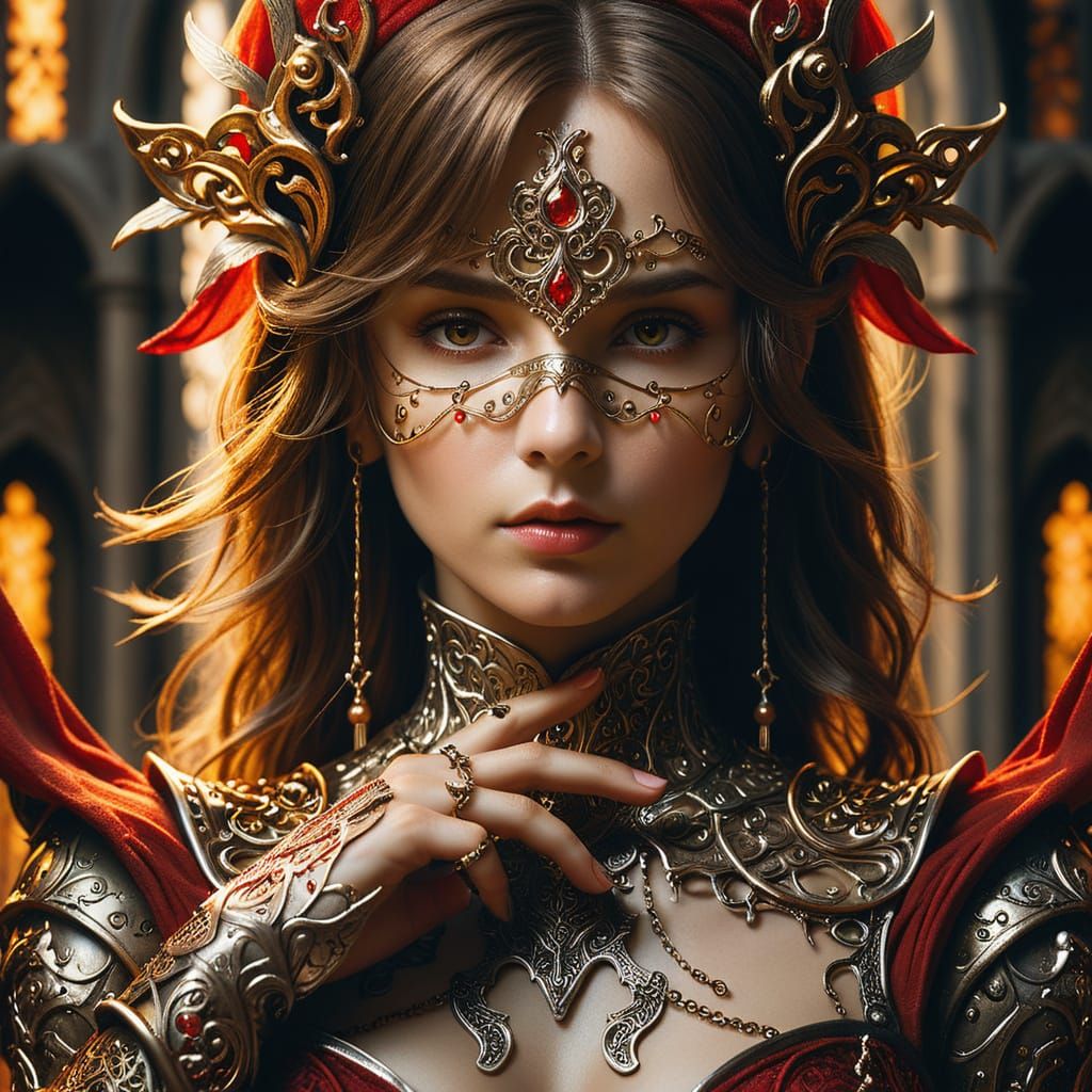 Mystical Priestess in Silver Armor: Concept Art