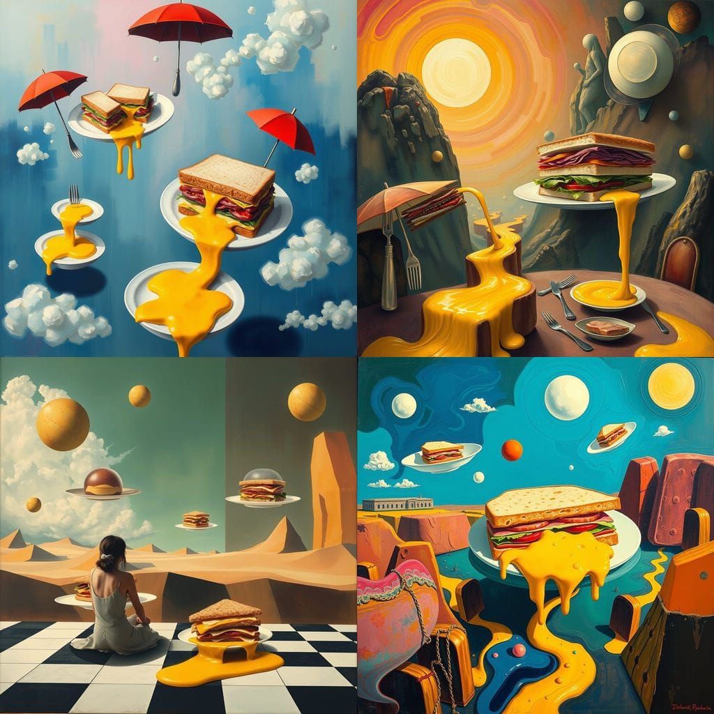 Surreal Lunchtime Dreamscape: Abstract Painterly Forms