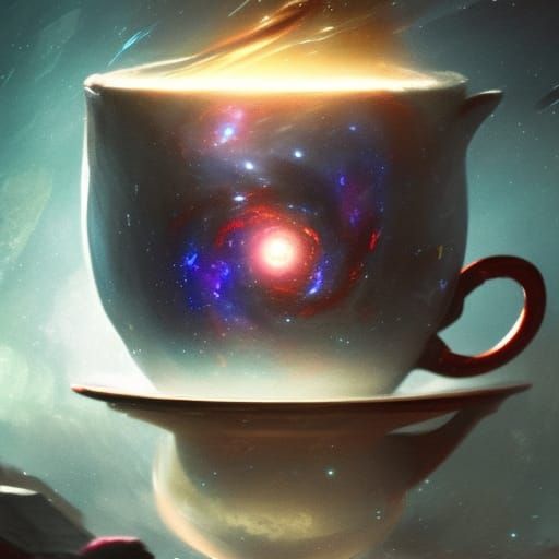 Galaxy in Teacup: Detailed Dark Fantasy Concept Art