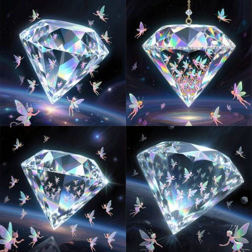 Diamond in Space with Fairies