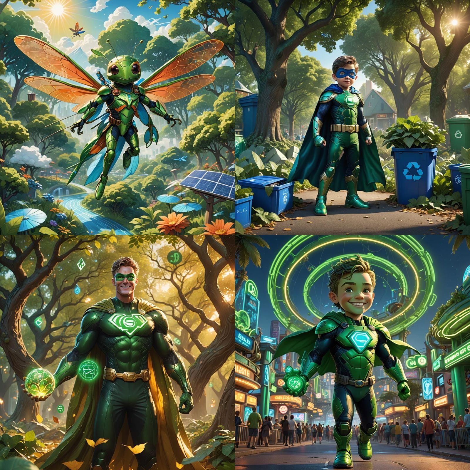 Eco-Friendly Superhero Mascot for Green Festival
