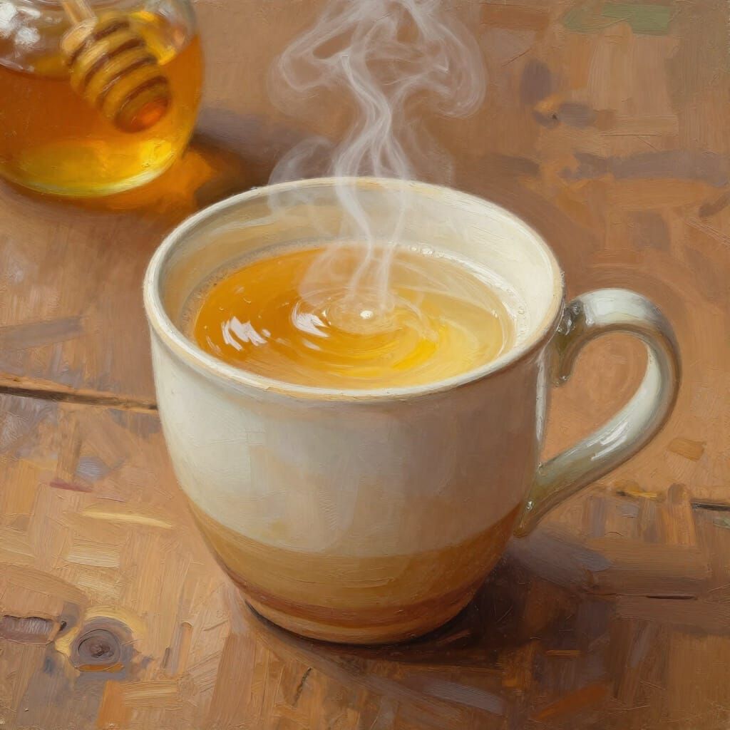 Cozy Honey Milk Mug on Rustic Table