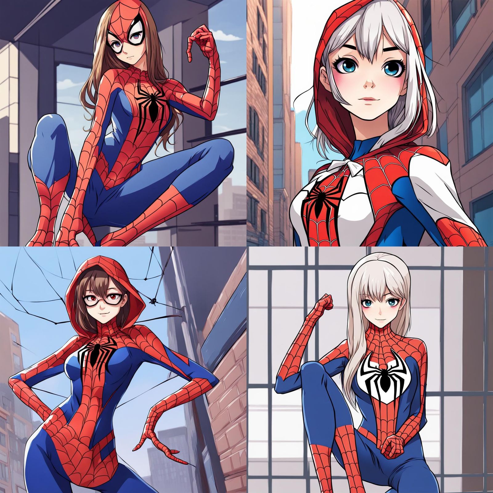 Anime Girl in Spiderman Costume