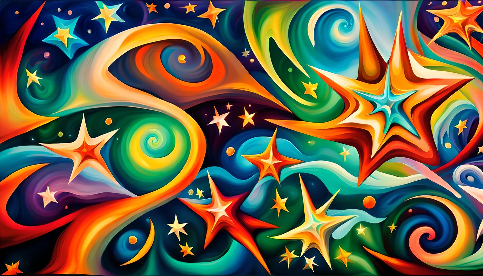 Iridescent Stars in Electro Magnetic Plasma Maelstrom