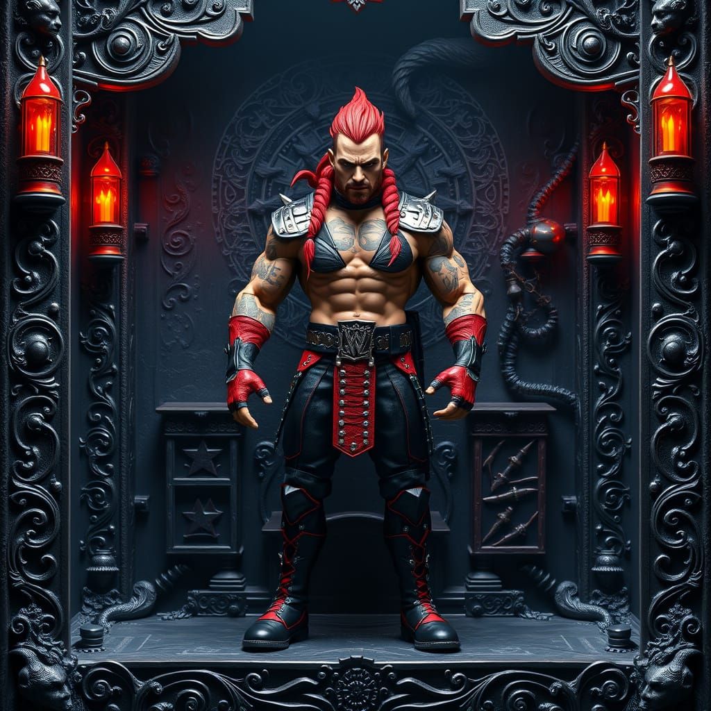 Mystical Warrior Action Figure in Dark Fantasy Packaging
