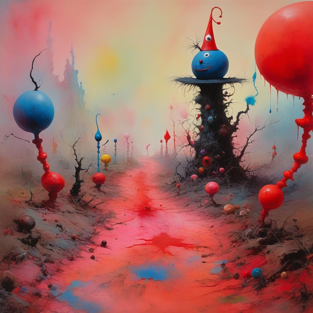 Sinister Candy Land: An Epic Gouache Impressionist Masterpie...