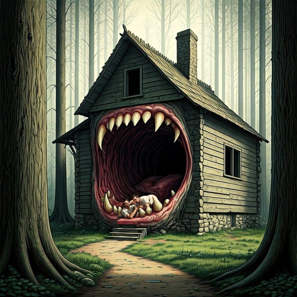 Surreal Image of Man Eating a Man