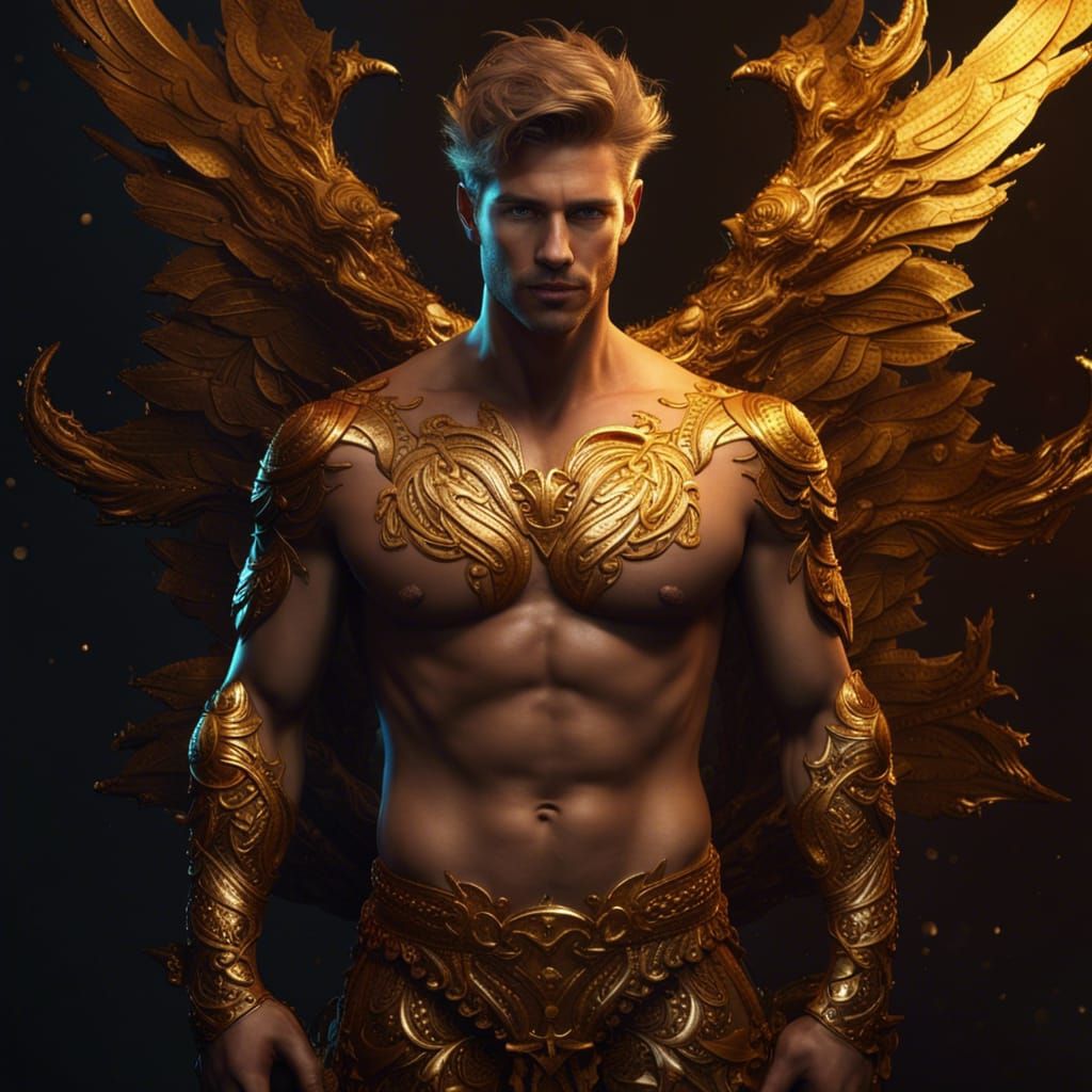 Golden God: A Personification in Detailed Digital Art
