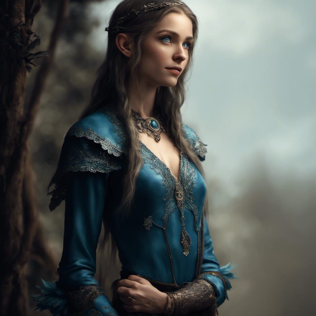 Starling Elf Portrait with Delicate Features