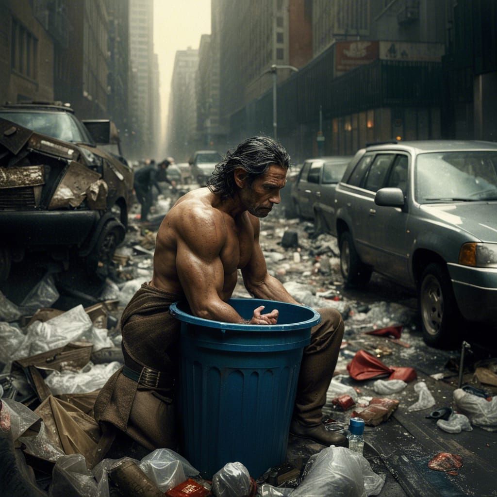 Tarzan and Superman: A Hyperrealistic Mixed-Media Parody