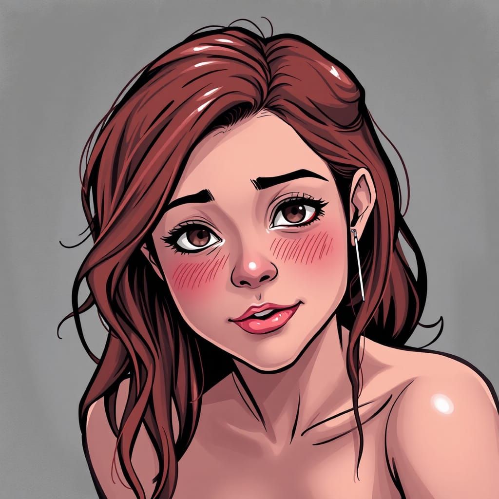 Sultry Woman in Wet T-Shirt, Bikini, and Luscious Lips