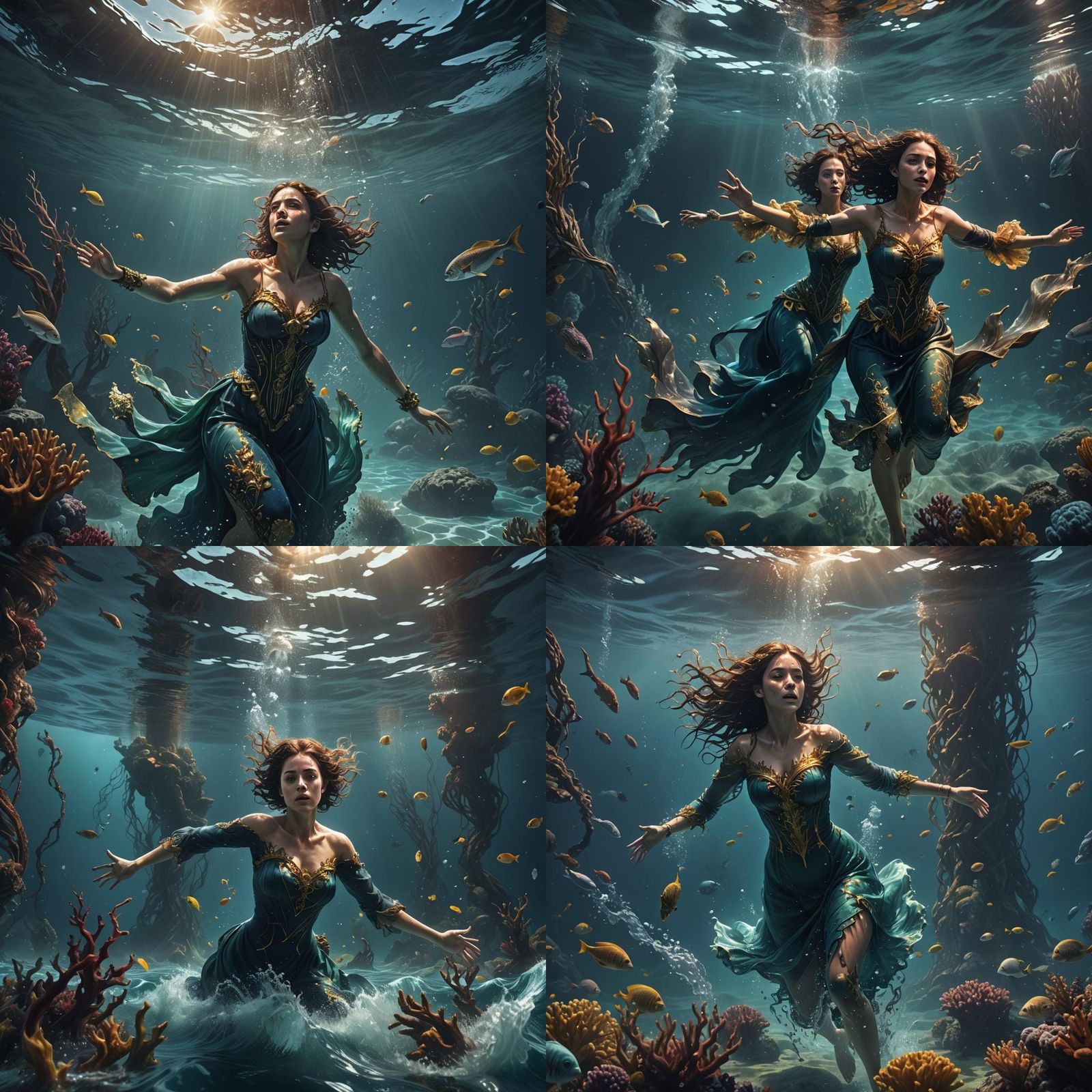 Drowning Woman: Fantasy Concept Art