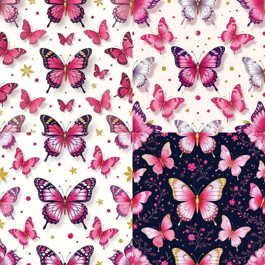 Luxe Butterfly Pattern with Gold Accents