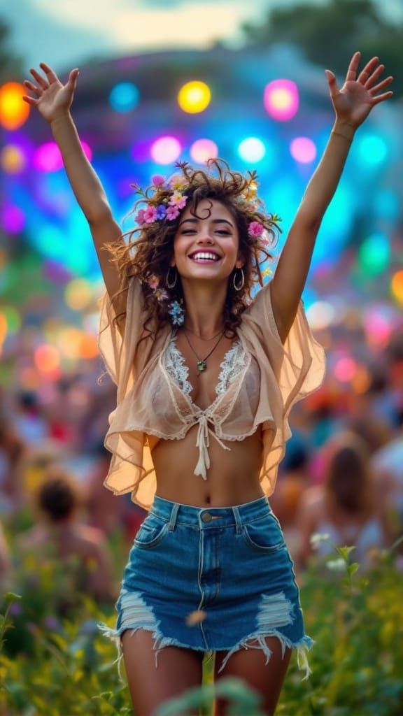 Vibrant Goddess of the Music Festival